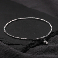 原创设计纯银脚链复古森系银饰个性饰品韩版学生简约银珠莲蓬脚饰送女朋友老婆情人节七夕生日礼物