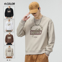 圆领长袖卫衣男美式潮牌秋季新款宽松百搭印花打底衫上衣