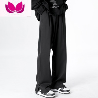 七斓那不勒斯垂坠感高级西裤男潮牌阔腿直筒英伦雅痞休闲西服长裤子夏