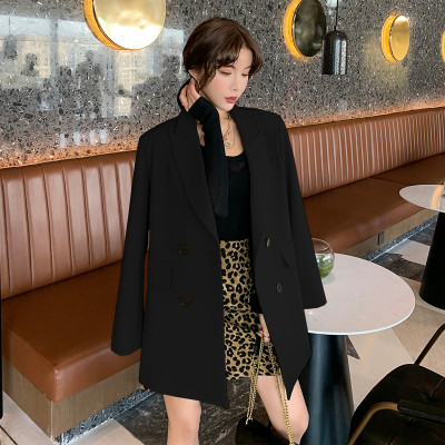 语娄胖mm小西装外套女加肥加大200斤长袖黑色网红宽松高个子大码西服2021西装