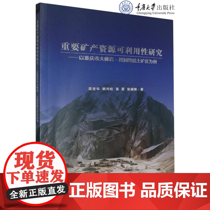 正版新书 重要矿产资源可利用性研究——以重庆市大佛岩-川洞湾铝土矿区为例 重庆大学出版 9787568943956