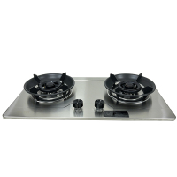 TJSTAR不锈钢面板168双灶高效节能台嵌两用燃气灶5.0KW大火力
