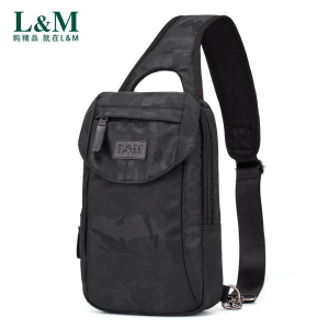 L&M 男士胸包单肩斜挎包运动休闲时尚男包单肩包男学生斜挎包新款大容量