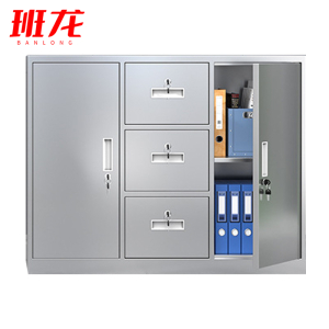 班龙不锈钢储物柜中三斗118*40*92cm台