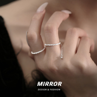 925纯银满天星戒指女指环小众设计ins抽拉简约时尚个性尾戒送女朋友老婆情人节七夕生日礼物