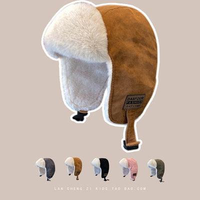  闪电客冬季加厚男童帽子冬天男孩防寒骑车雷锋帽儿童护耳加绒保暖冬