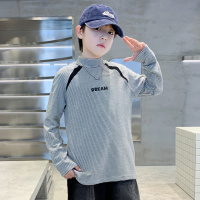 男童秋冬款德绒打底衫新款男孩加厚儿童条纹上衣大童高领冬季