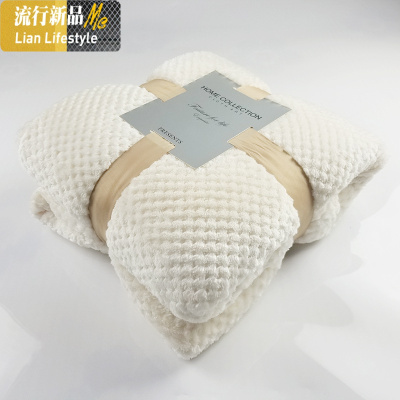 北欧网眼小毛毯单人沙发午睡宿舍盖毯保暖被子学生冬季珊瑚绒床单 三维工匠