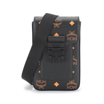 mcm 奢侈品 男士 牛剖层革单肩斜挎包手机包迷你款 mmrbasx04