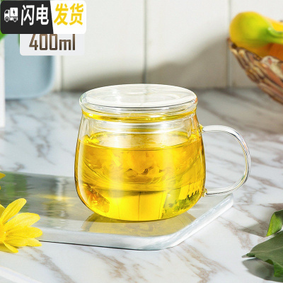 三维工匠飘逸杯可拆洗功夫泡茶壶家用冲茶器全过滤内胆玻璃茶壶套装茶具 400花茶杯