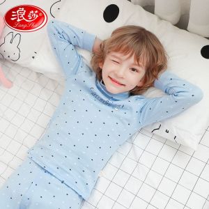浪莎初中生保暖内衣男纯棉全棉中大童冬棉毛衫青少年秋衣秋裤套装