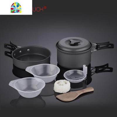 户外套锅野炊用品锅具野外炊具套装 1234567人水壶野营户外锅 FENGHOU 套餐一.;