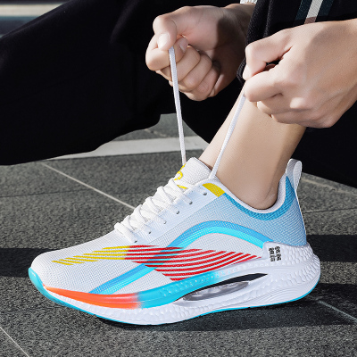 La Chessiers户外跑步鞋男春秋冬季新款超轻减震休闲运动鞋飞织网面老爹潮鞋子