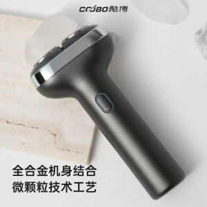 COOBO酷博电动剃须刀男士电动刮胡刀旋转式浮动剃须合金剃须刀全身水洗黑色CB-S8