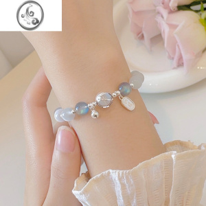 JiMi7周年回馈 原创设计灰月光石水晶手链925银铃铛不掉眼石 手腕周长