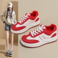 2026春新款ins韩版透气小白鞋女学生厚底百搭休闲运动板鞋