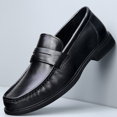 秋季潮鞋懒人鞋男真皮高端韩版商务豆豆鞋男士软底头层牛皮鞋