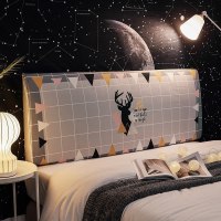 北欧床头罩套全包软包防尘罩床靠背罩保护套1.8米1.5m弹力萬能 听说 长220cm[床头高50cm-65cm以内适用]