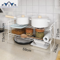 厨房橱柜内置物架隔层分层窗台下水桌台面碗碟锅双层收纳架多层 三维工匠