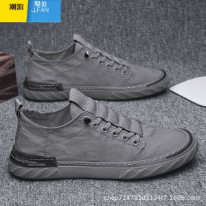 聚范冰丝男鞋夏季2024新款老北京布鞋男款透气一脚蹬休闲帆布板鞋潮鞋