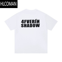 HLCOMAN 撞色宽松休闲夏季新款字母美式复古男女同款套头短袖T恤