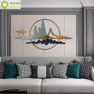 中式客厅墙壁装饰挂件立体浮壁饰背景墙面挂饰创意金属祥云壁挂三维工匠可定制
