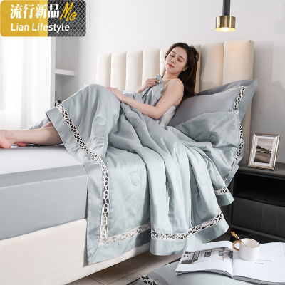 高端80支埃及长绒棉夏凉被双人空调被棉薄被子被芯可配枕套床笠 三维工匠