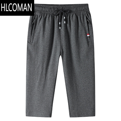 HLCOMAN七分裤男夏季运动宽松薄款马裤针织短裤直筒裤衩夏天休闲中裤