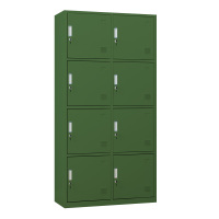 DXBG铁皮更衣柜宿舍储物柜钢制内务柜制式绿皮衣帽柜子绿色8门更衣