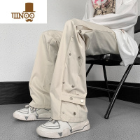 YANXU美式hiphop微喇休闲裤男款夏季大码修身oversize裤子高街vibe潮牌