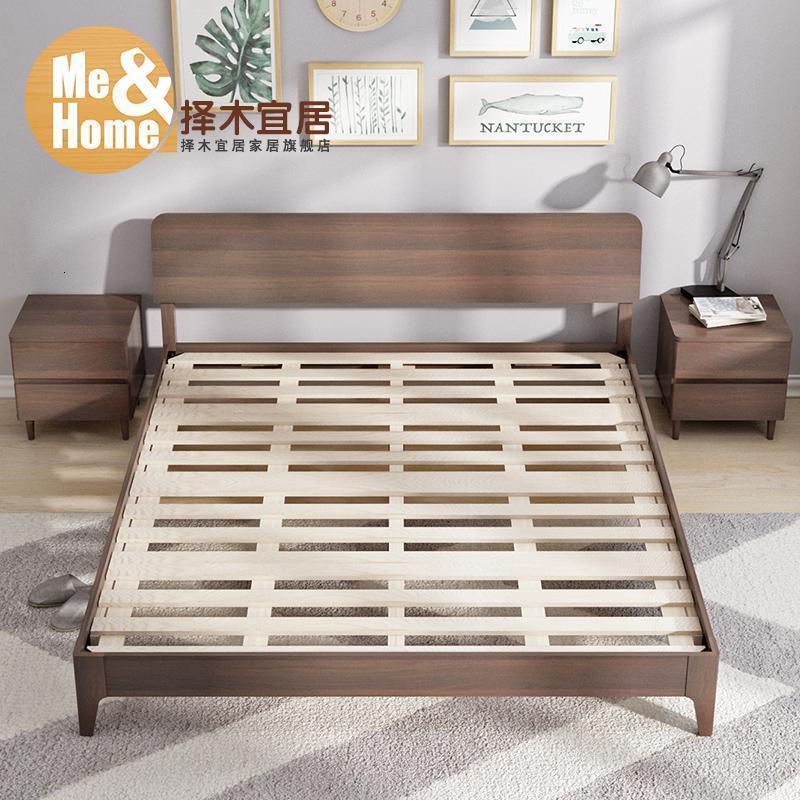 5 1.8米实木床脚家用北欧木大床架主卧