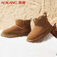 奥康(Aokang)雪地靴男款冬季加绒加厚保暖防滑棉鞋男高帮套筒户外休闲短靴