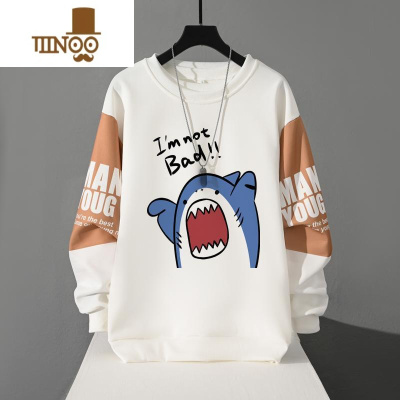 YANXU长袖t恤男新款卫衣男款宽松男青年圆领t恤薄款休闲创意青少年