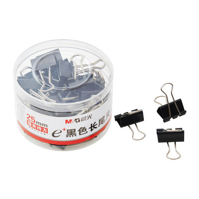 晨光(M&G)ABS92735 长尾夹Eplus25mm(筒装)黑色 4# 3盒装