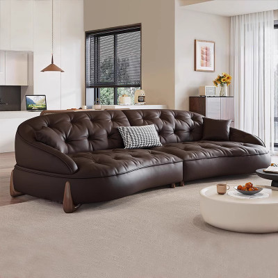 虔度北欧简约三人位转角沙发大户型客厅休闲皮质头层牛皮沙发床