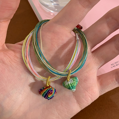 端午节五彩绳手工编织手链2025新款女款高颜值学生党小粽子手串送女朋友老婆情人节七夕生日礼物