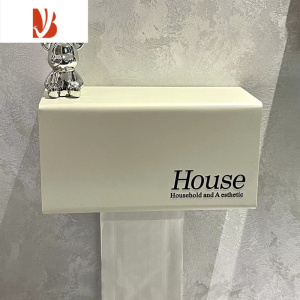 三维工匠卫生间厕纸放置盒浴室卷纸架免打孔厕所纸巾盒壁挂式卫生纸置物架 奶白色卫生间纸巾盒[小熊款]