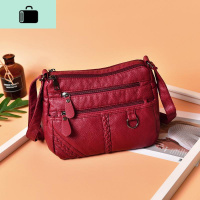 多层软皮包包中年女士斜挎包2020新款百搭简约单肩包大容量妈妈包NEW LAKE女士单肩包