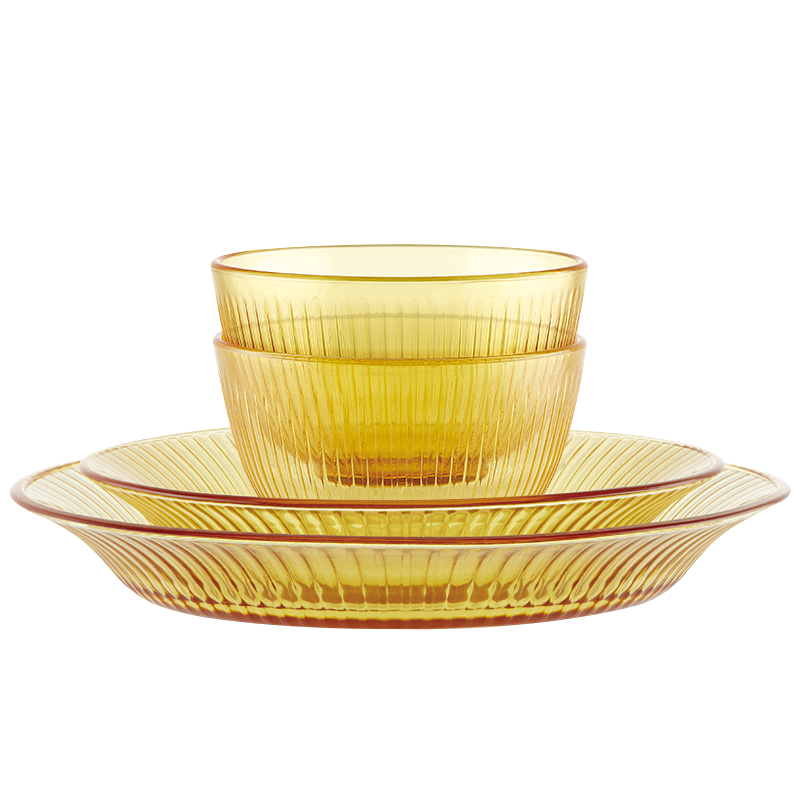 康宁Snapware 晶尊系列餐具4件套(2饭碗1深盘1浅盘)