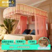 三维工匠1新款U型轨道导轨蚊帐三开落地宫廷公主风1.5m1.8米2床双人家用