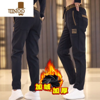 YANXU刺绣潮男裤子百搭潮流秋季大码痞帅休闲长裤小脚哈伦裤直筒运动裤