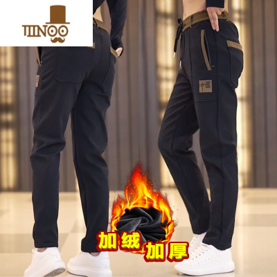 YANXU刺绣潮男裤子百搭潮流秋季大码痞帅休闲长裤小脚哈伦裤直筒运动裤