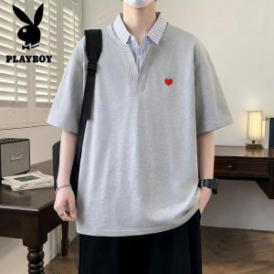 花花公子新款夏季新款男士休闲POLO衫时尚潮流T恤