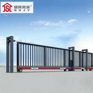 盛辉嘉业 悬浮门电动伸缩门铝合金封板无轨直线平移大门定制