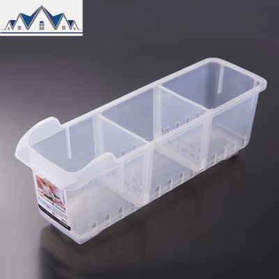 冰箱带轮厨房收纳盒杂物分类塑料透明整理盒浴室化妆品桌面收纳盒 三维工匠