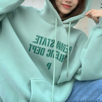 加绒连帽卫衣女秋冬宽松韩版新款女士学生上衣女装东南亚