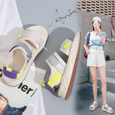 凉鞋女2021年新款夏季时尚平底学生百搭休闲软底防滑运动沙滩鞋女威珺