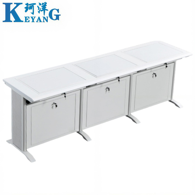 珂洋 翻转电脑桌 三人灰白色 张