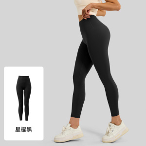 尴尬线蜜桃提臀瑜伽裤高腰收腹跑步运动裸感女健身服