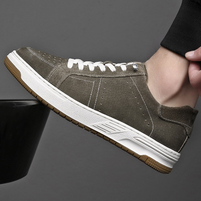 厚底小白鞋男休闲板鞋运动皮鞋一脚蹬潮春夏2025新款低帮软底